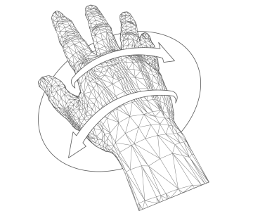 Mesures en 3D de la forme de la main